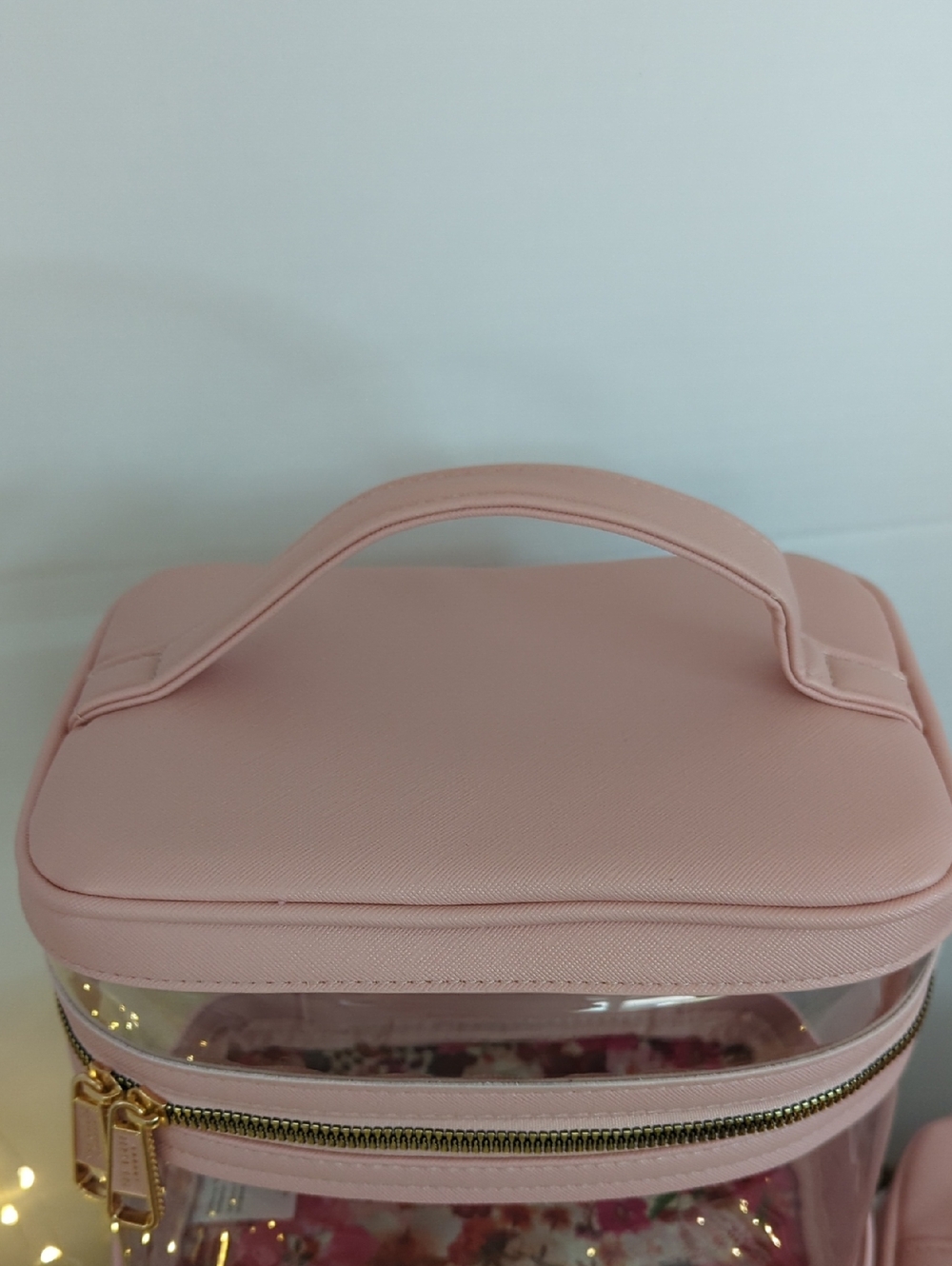 WEEKEND SALE! Ted Baker Pink Tall Clear Cosmetic Train Case - Picture 5 of 6